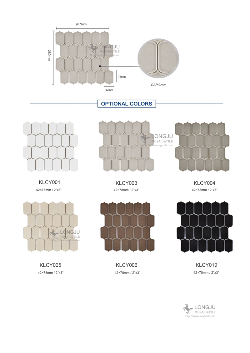 Gạch mosaic trang trí gốm tráng men hình đèn lồng