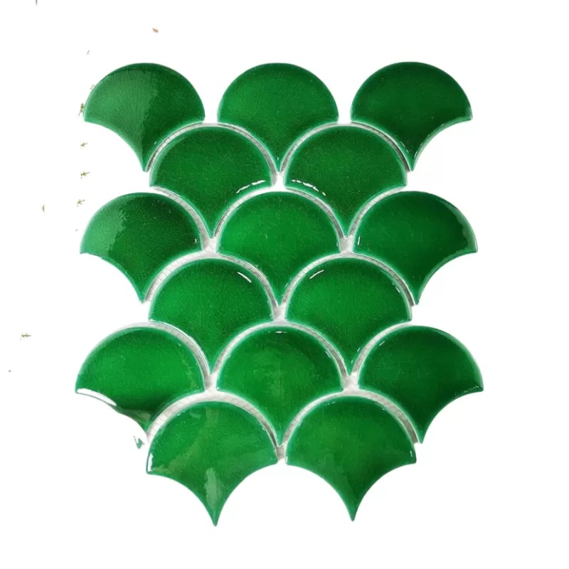 Gạch mosaic vảy cá màu xanh Gạch mosaic vảy cá màu xanh