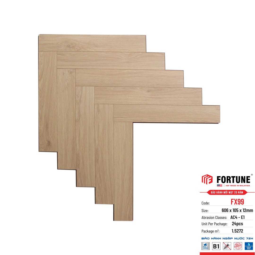 Sàn gỗ Fortune xương cá 12mm