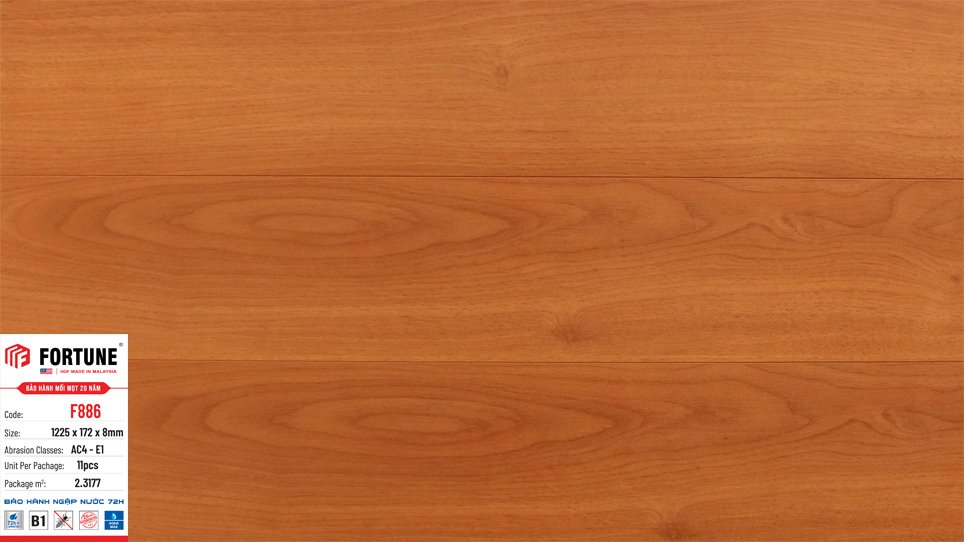 Sàn gỗ Fortune 8mm – F886 Sàn gỗ Fortune 8mm – F886
